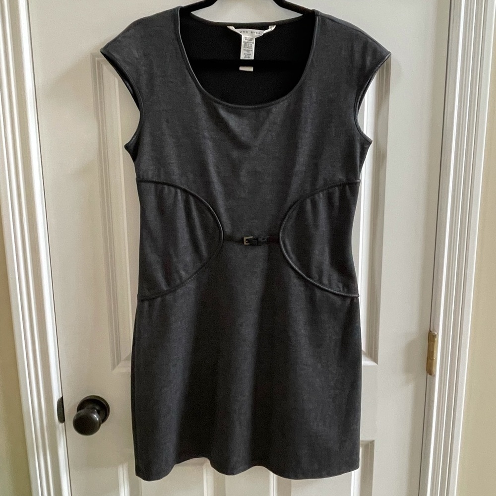 Max Studio Dress W Faux Leather Trim